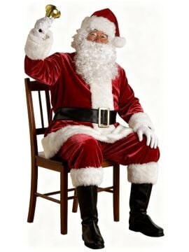 Yetişkin Noel Baba Kostümü Lüks Kadife