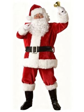 Yetişkin Noel Baba Kostümü Lüks Polar