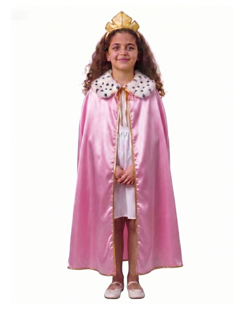 Kraliçe Pelerini ve Tacı Çocuk Pembe