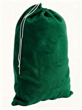 Yeşil Noel Baba Hediye Çuvalı Küçük Boy (45X70 cm)