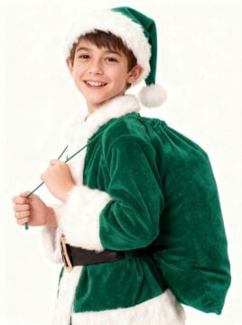 Yeşil Noel Baba Hediye Çuvalı Orta Boy (60X90 cm)