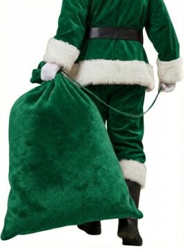 Yeşil Noel Baba Hediye Çuvalı Mega Boy (85X110 cm)