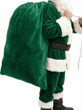Yeşil Noel Baba Hediye Çuvalı Mega Boy (85X110 cm)