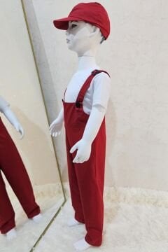 Bahçıvan Tulum ve Şapka Set Kırmızı