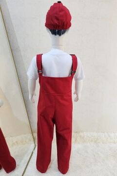 Bahçıvan Tulum ve Şapka Set Kırmızı