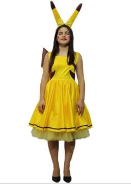 Yetişkin Bayan Pikachu Kostümü