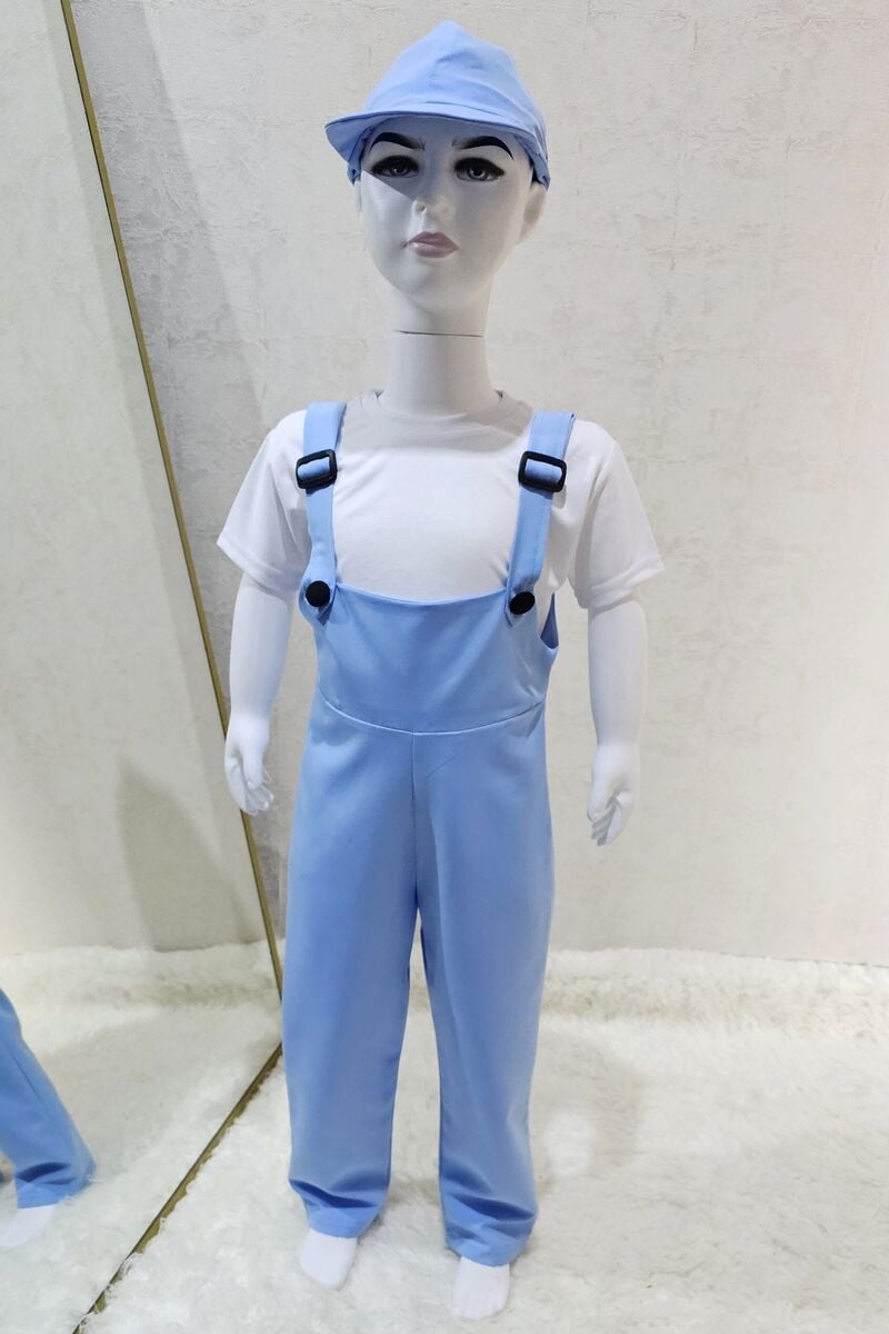 Bahçıvan Tulum ve Şapka Set Açık Mavi