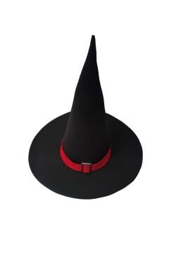 Halloween Cadı Şapkası Toka Detaylı Yetişkin Siyah