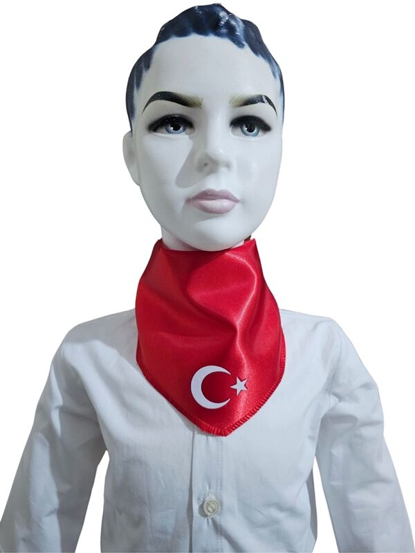 Ay Yıldızlı Fular Kırmızı