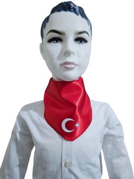 Ay Yıldızlı Fular Kırmızı