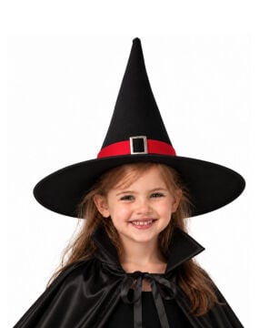 Halloween Cadı Şapkası Toka Detaylı Siyah