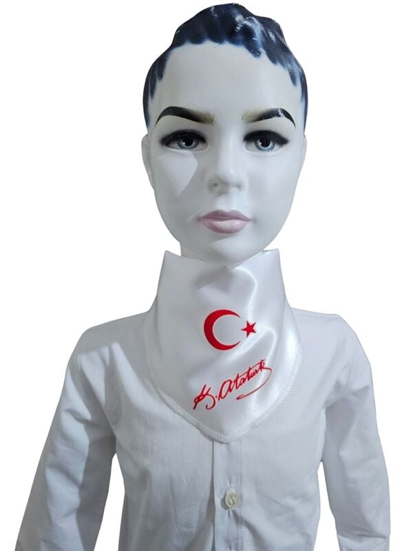 Ay Yıldızlı Atatürk İmzalı Fular