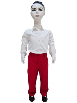 Kırmızı pantolon Beyaz Gömlek Takım