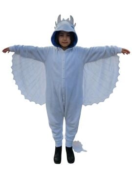 Işığın Öfkesi Ejderha Kostümü | Beyaz Ejderha Pijama Tulum Kostüm