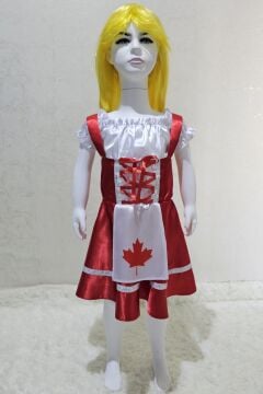Kanada Kostümü Kız Çocuk | Kanadalı Kostümü Kız Çocuk