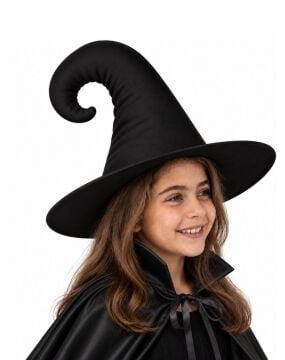 Halloween Cadı Şapkası Bükümlü Siyah