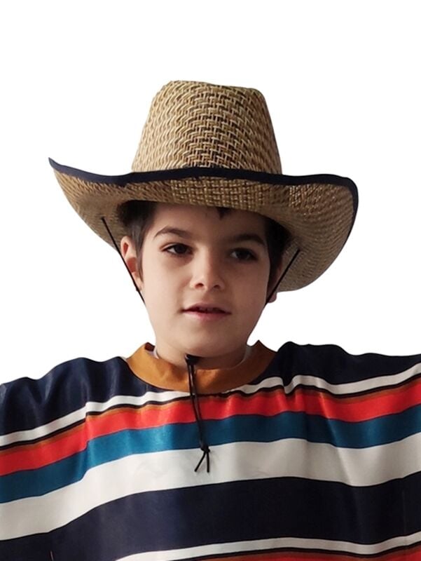 Hasır Görünümlü Bağcıklı Şapka