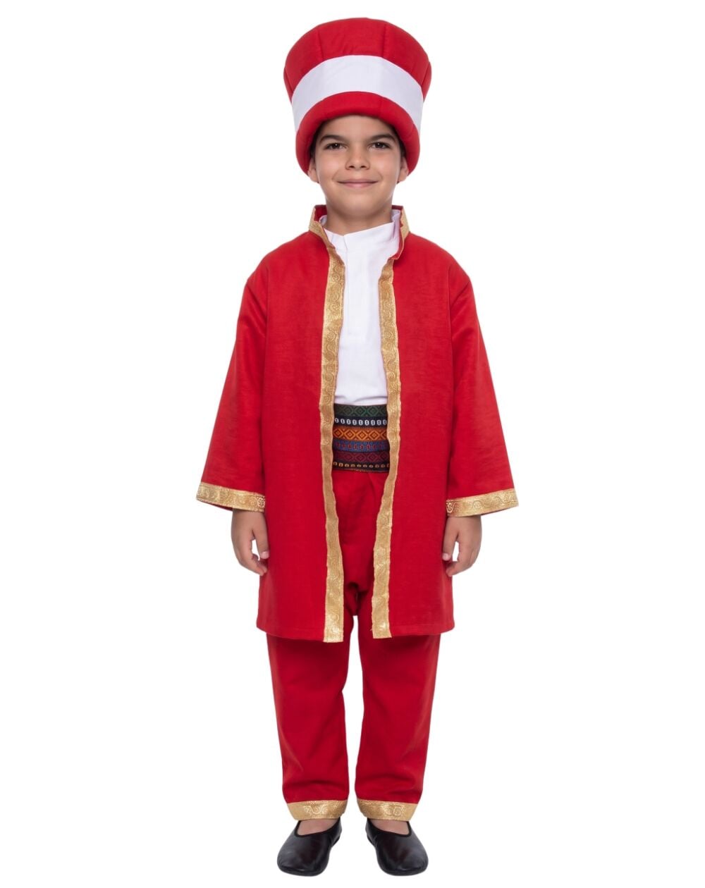 Mehter Kostümü Çocuk Kırmızı - 5-7 Yaş