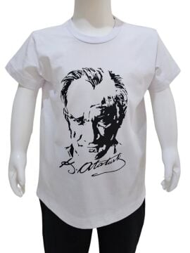 Atatürk Baskılı Beyaz Tişört