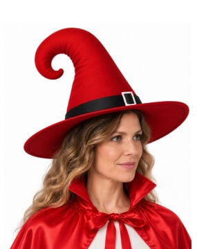 Halloween Cadı Şapkası Toka Detaylı Bükümlü Yetişkin