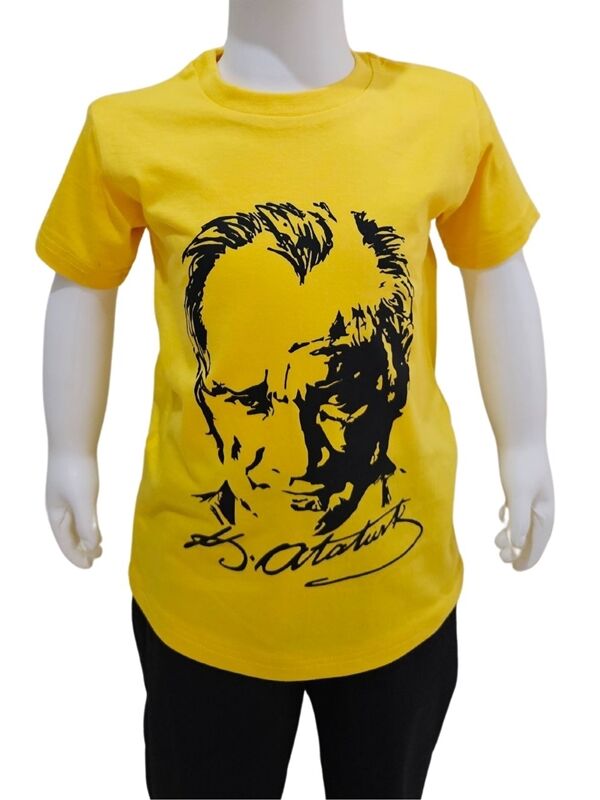 Atatürk Baskılı Sarı Tişört