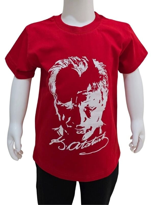 Atatürk Baskılı Kırmızı Tişört