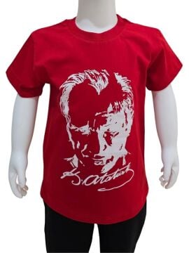 Atatürk Baskılı Kırmızı Tişört