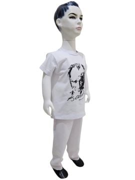Atatürk Baskılı Beyaz Tişört Pantolon Takım