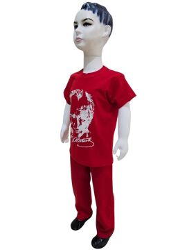 Atatürk Baskılı Kırmızı Tişört Pantolon Takım