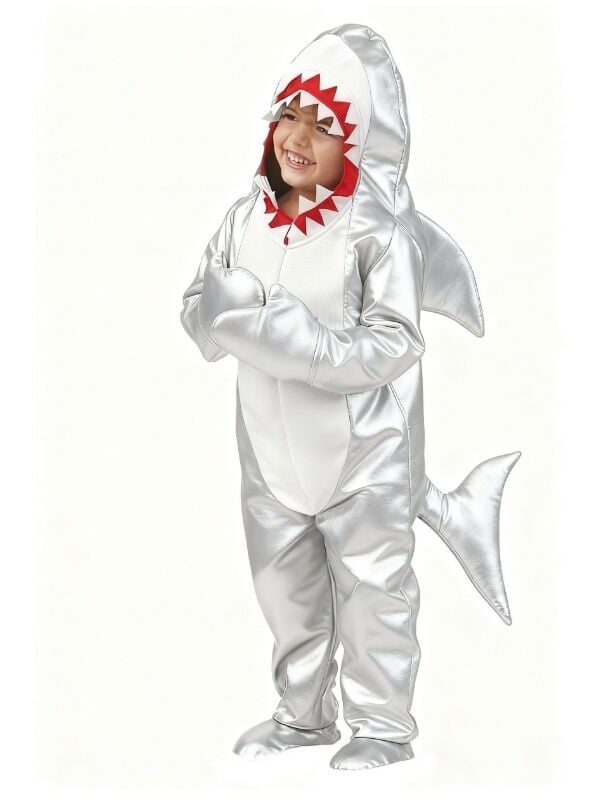 Köpek Balığı Kostümü 2-3 Yaş - Gümüş Gri