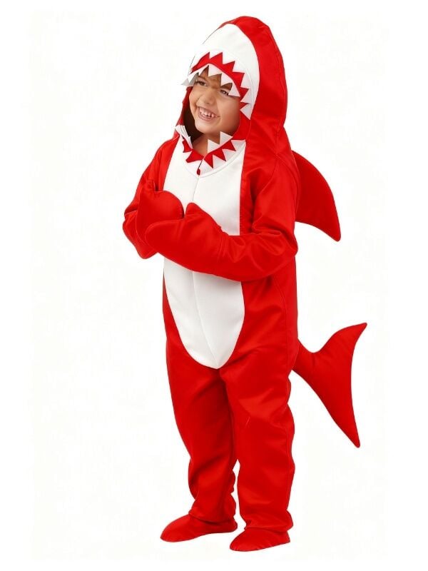 Köpek Balığı Kostümü 2-3 Yaş - Kırmızı