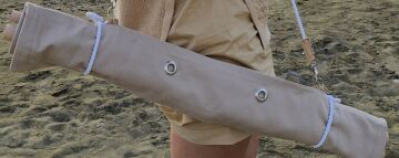 Askılı Katlanabilir Portatif Şezlong Bej Rengi | Sırt Dayanaklı Katlanabilir Plaj ve Piknik Örtüsü