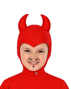 Şeytan Başlığı Çocuk Boynuzlu Kırmızı