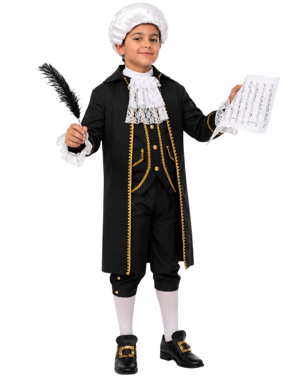 Wolfgang Amadeus Mozart Kostümü Çocuk Siyah - 2-3 Yaş