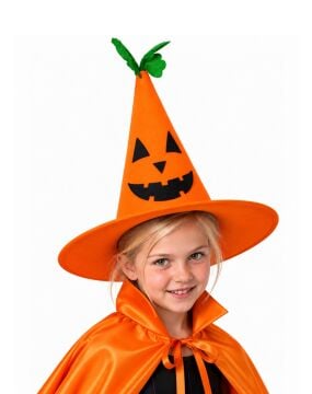 Çocuk Halloween Bal Kabağı Cadı Şapkası