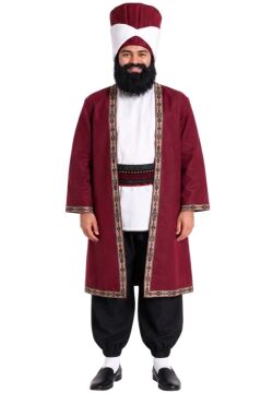 Evliya Çelebi Kostümü Yetişkin Bordo - S Beden