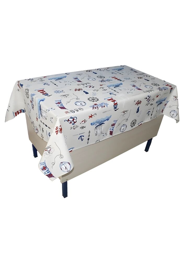 Deniz Desenli Öğretmen Masa Örtüsü (Pamuklu-Düz)