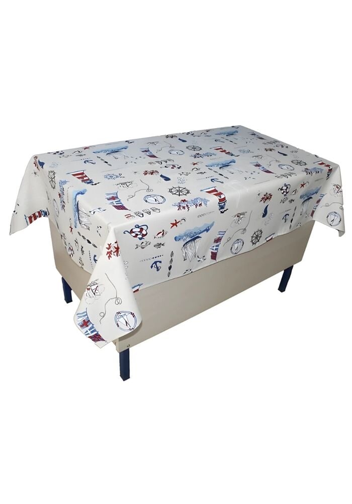 Deniz Desenli Öğretmen Masa Örtüsü (Pamuklu-Düz)