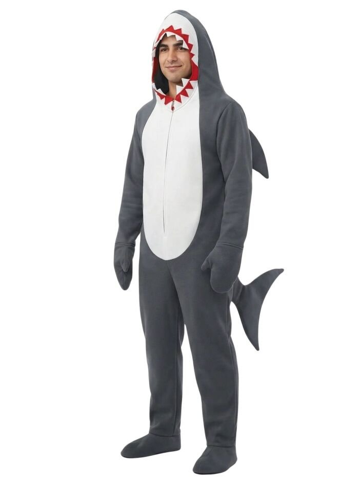 Köpek Balığı Kostümü Yetişkin Füme - XXL Beden