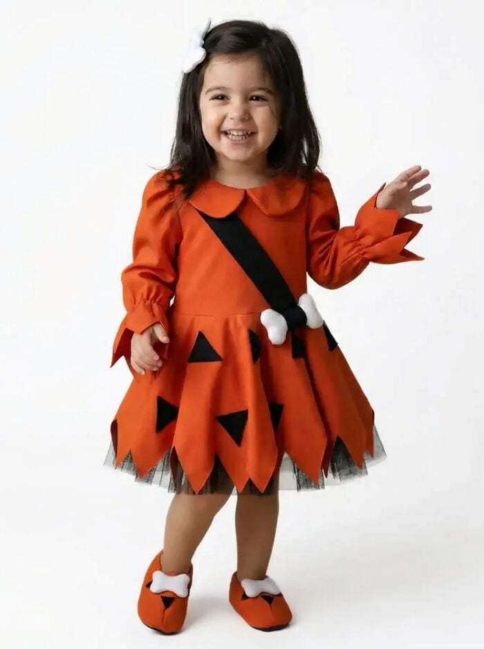 Taş Devri Çakıl Kostümü Uzun Kol