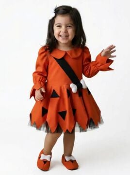 Taş Devri Çakıl Kostümü Uzun Kol