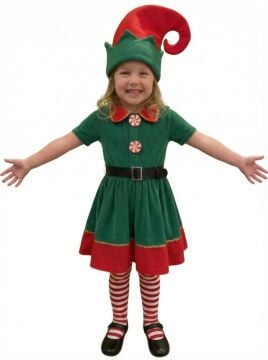 Noel Cini Kız Çocuk Elf Kostümü