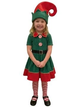 Noel Cini Kız Çocuk Elf Kostümü