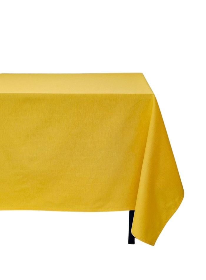 Sarı Renkli Pamuklu Dertsiz Duck Kumaş Masa Örtüsü
