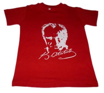 Atatürk Baskılı Tişört 8-9 Yaş - Beyaz