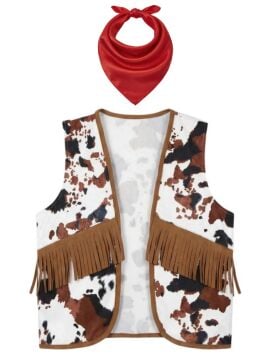 Kovboy Yelek ve Fular Siyah - 1 Yaş