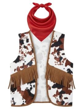 Yetişkin Kovboy Yelek ve Fular