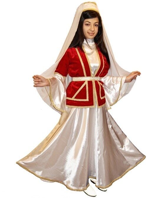 Kafkas Kostümü Kız | Kafkas Yöresi Kız Halk Oyunları Kıyafeti